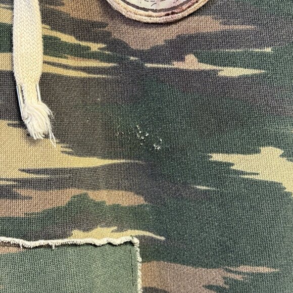 Volcom Camo Hoodie Womens Small 18x21.5 Faux Fut Lined Y2k Camouflage - Picture 5 of 16